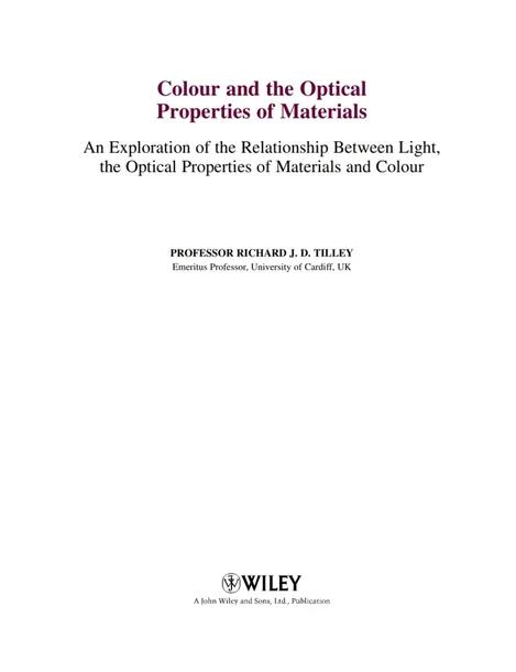 Colour and the Optical Properties of Materials cover
