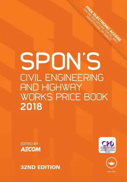 Spon's Civil Engineering and Highway Works Price Book 2018 cover