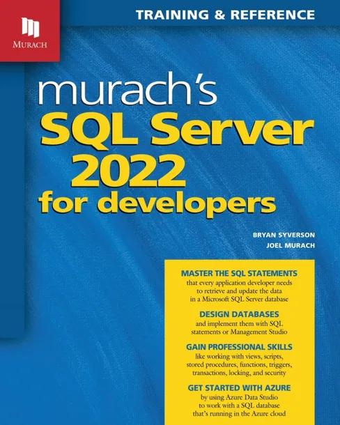 Murach's SQL Server 2022 for Developers cover