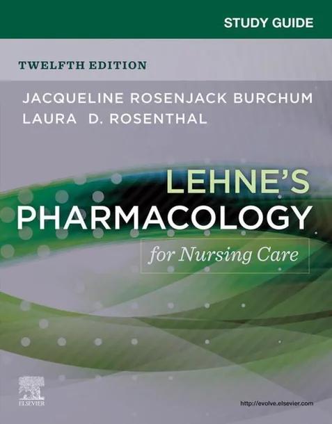 Study Guide for Lehne's Pharmacology for Nursing Care cover