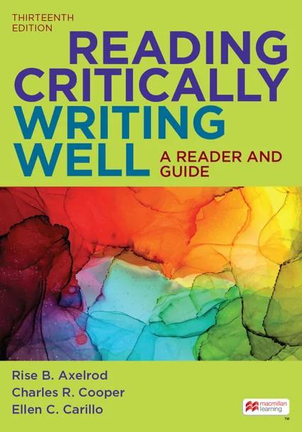 Reading Critically, Writing Well cover